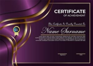 Realistic golden luxury certificate template _ Premium Vector
